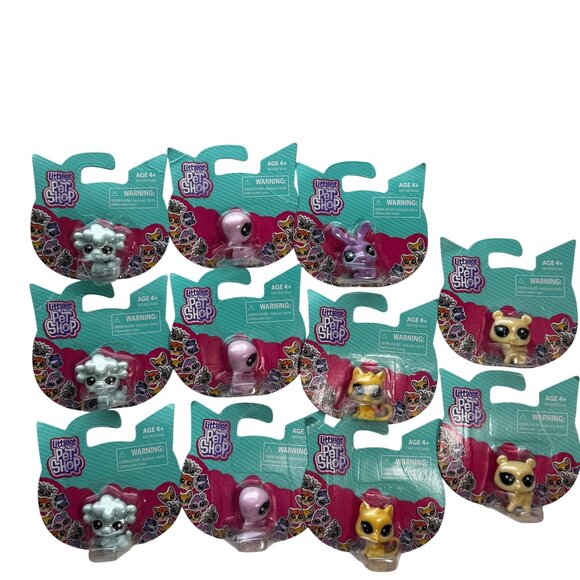 Littlest Pet Shop LP Mini Pet Figurine Toy Gift Cake Topper Toys Lot of 11 New - Picture 1 of 12